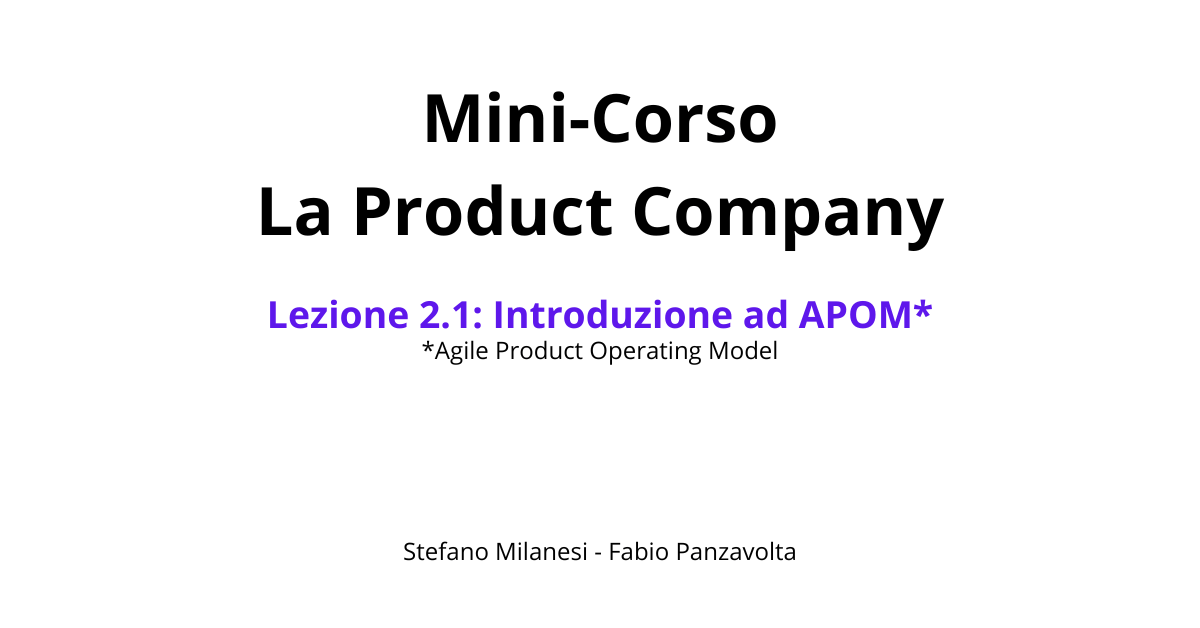 Lezione 2.1: Introduzione ad APOM